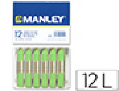 Lapis de cera manley 12 unidades verde amarelado , Manley , 22259 , 8414326046574